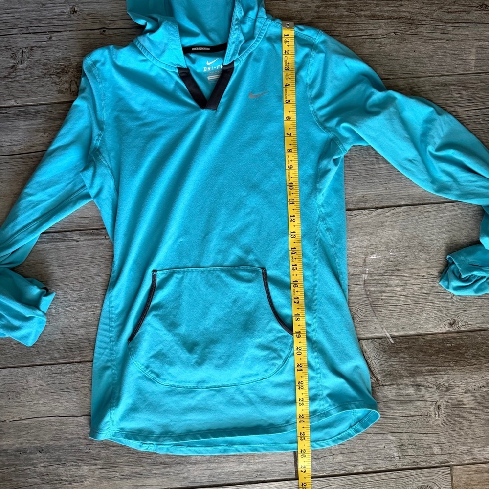 Nike Running Dri-FIT Hoodie Long Sleeve Top Thumb Holes Blue Size S - Picture 5 of 6